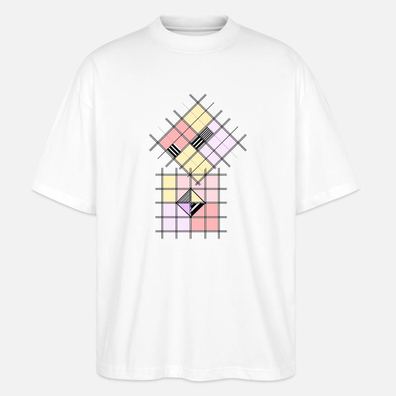 Forme géométrique - T-shirt bio Blaster 2.0 coupe oversize Stanley/Stella Unisexe - blanc