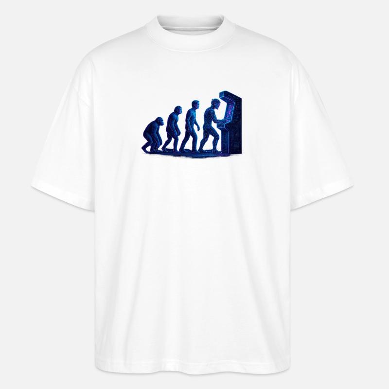 Arcade Human Evolution - Stanley/Stella Oversized Unisex Organic T-shirt Blaster 2.0 - white