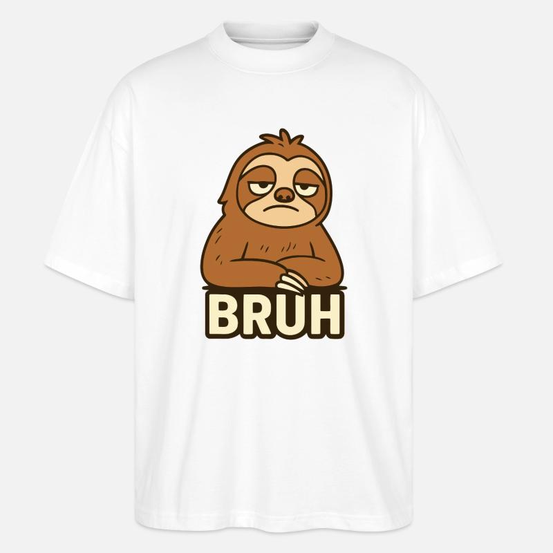 Conception de t-shirt décontracté Sloth Expression - T-shirt bio Blaster 2.0 coupe oversize Stanley/Stella Unisexe - blanc