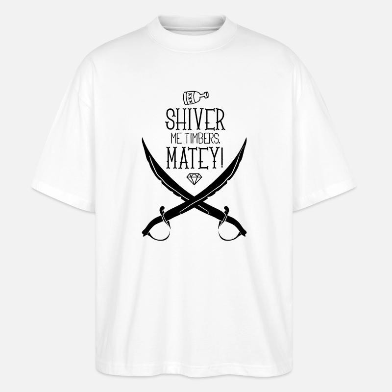 Illustration Featuring Pirate-Themed Design Swords - T-shirt bio Blaster 2.0 coupe oversize Stanley/Stella Unisexe - blanc