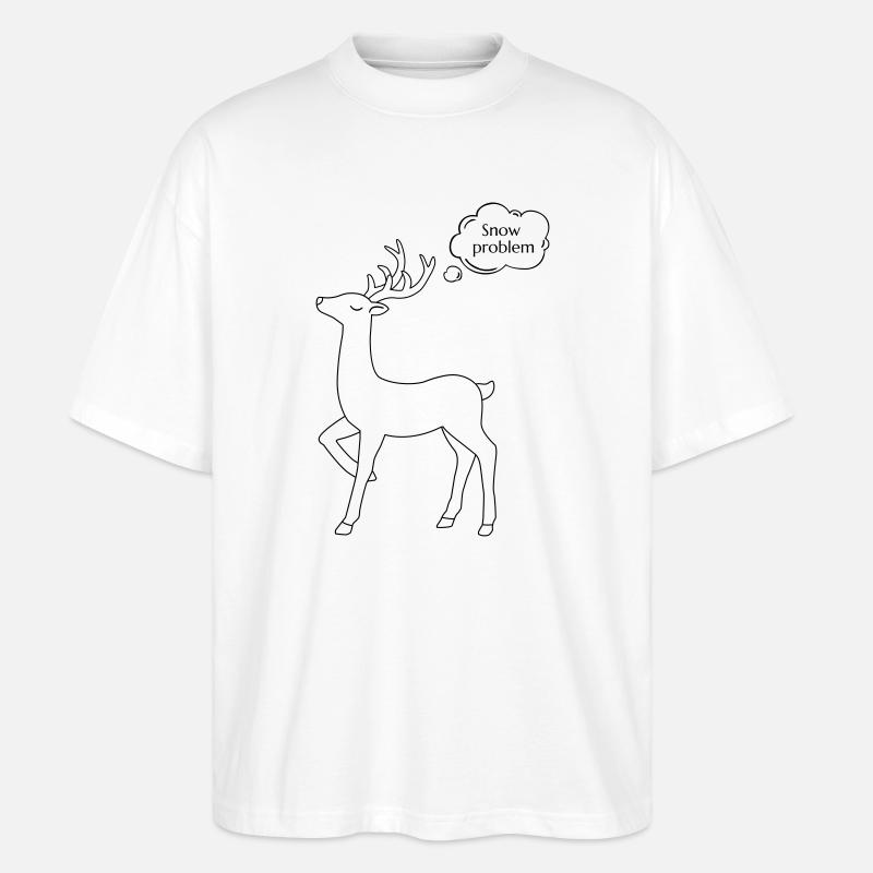 Eingesnappter Weihnachtshirsch - Stanley/Stella Oversized Unisex Bio T-Shirt Blaster 2.0 - Weiß