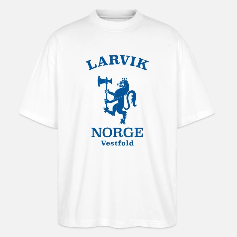 Larvik Norway Norwegen - Stanley/Stella Oversized Unisex Bio T-Shirt Blaster 2.0 - Weiß
