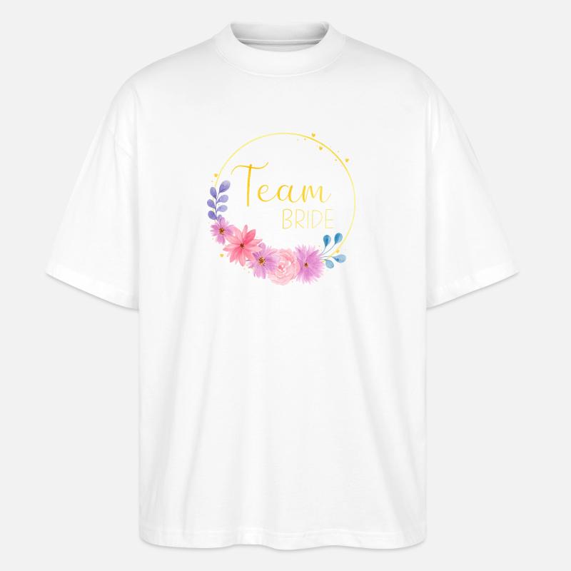 Team Bride - Stanley/Stella Oversized Unisex Bio T-Shirt Blaster 2.0 - Weiß