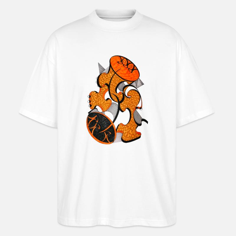 Orangene Abstrakte Formkunst - Stanley/Stella Oversized Unisex Bio T-Shirt Blaster 2.0 - Weiß