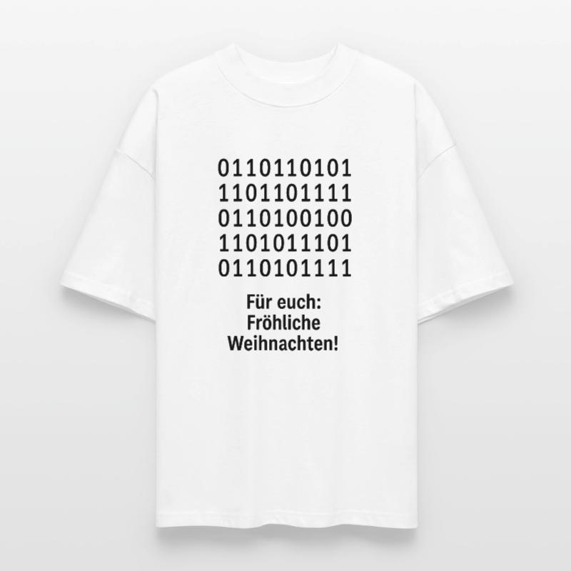 Christmas Code Binary Pattern Stanley/Stella Oversized Unisex Organic T-shirt Blaster 2.0
