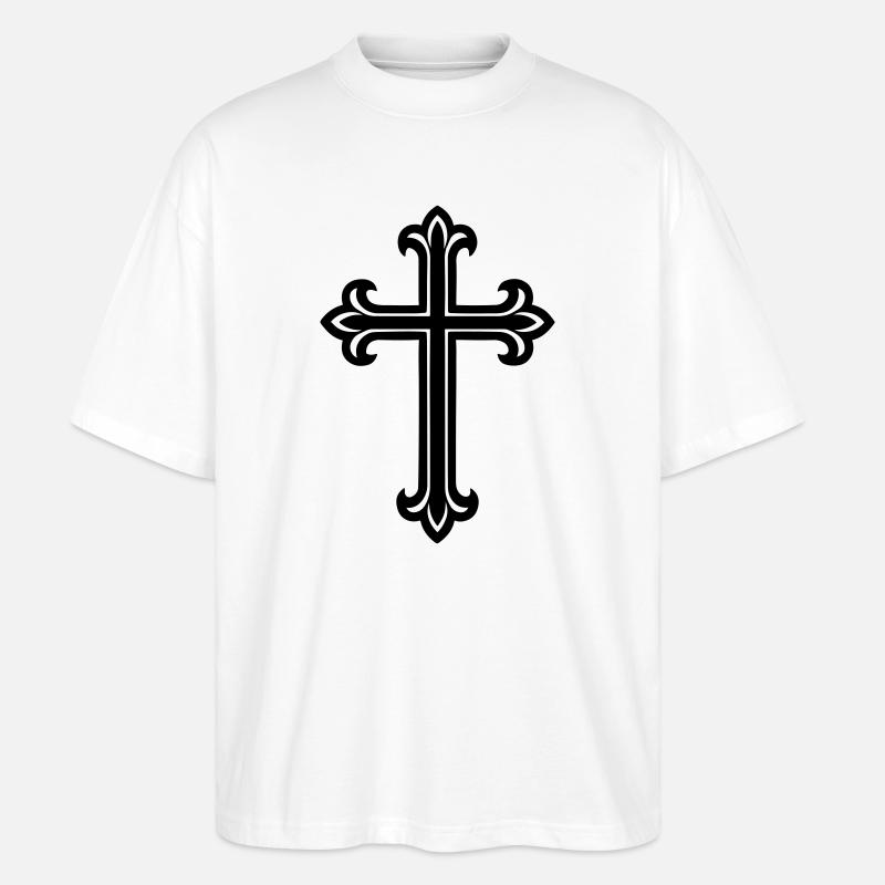 Kreuz Symbol Christlich - Stanley/Stella Oversized Unisex Bio T-Shirt Blaster 2.0 - Weiß