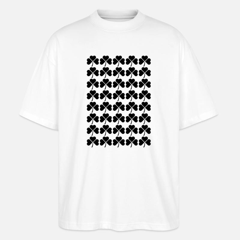 Irish Clover pattern design - Stanley/Stella Oversized Unisex Organic T-shirt Blaster 2.0 - white