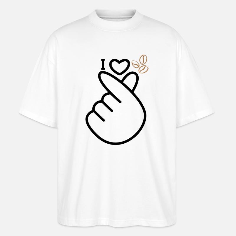Love Coffee - Stanley/Stella Oversized Unisex Bio T-Shirt Blaster 2.0 - Weiß