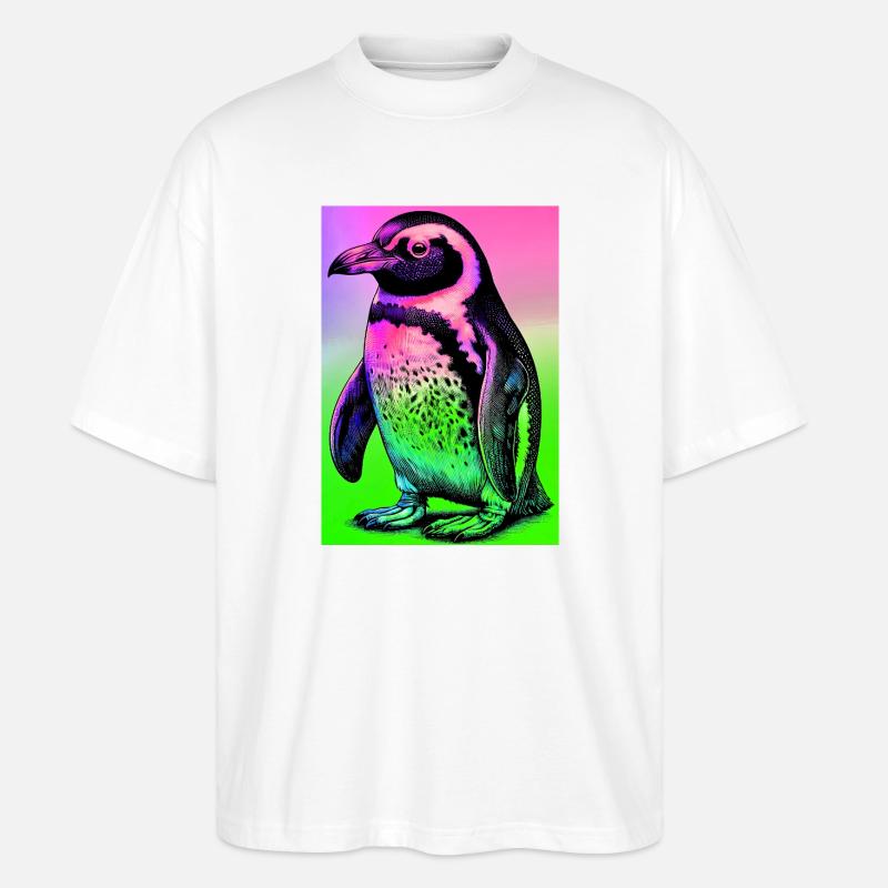 Pinguin - Stanley/Stella Oversized Unisex Bio T-Shirt Blaster 2.0 - Weiß