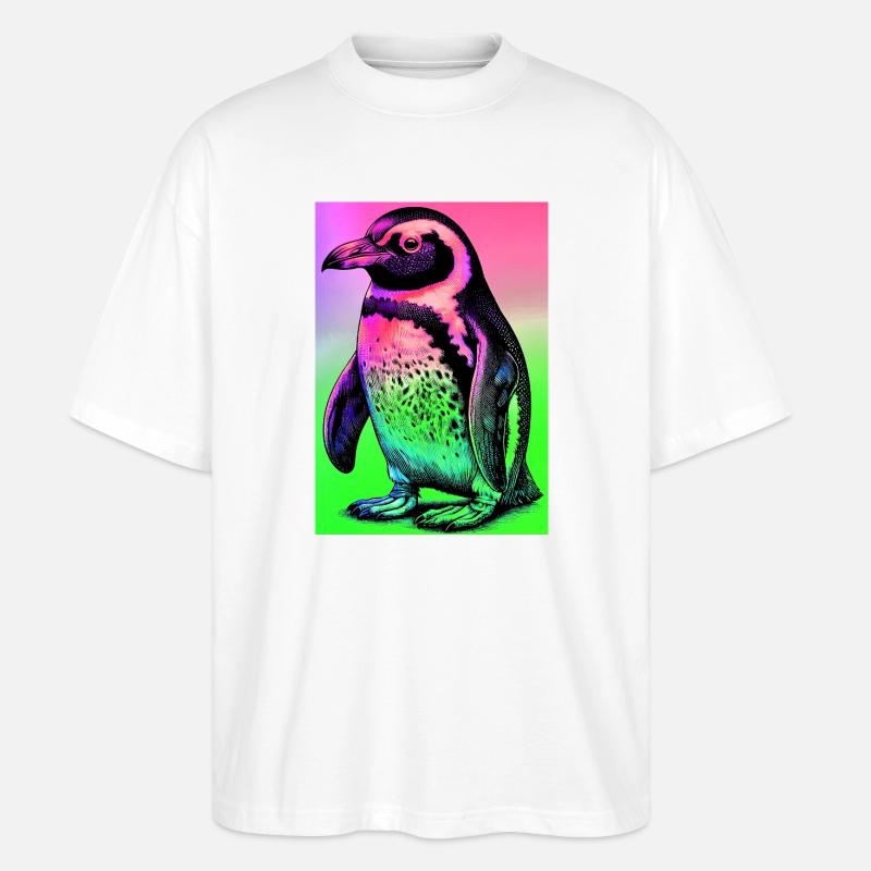 Pinguin - Stanley/Stella Oversized Unisex Bio T-Shirt Blaster 2.0 - Weiß