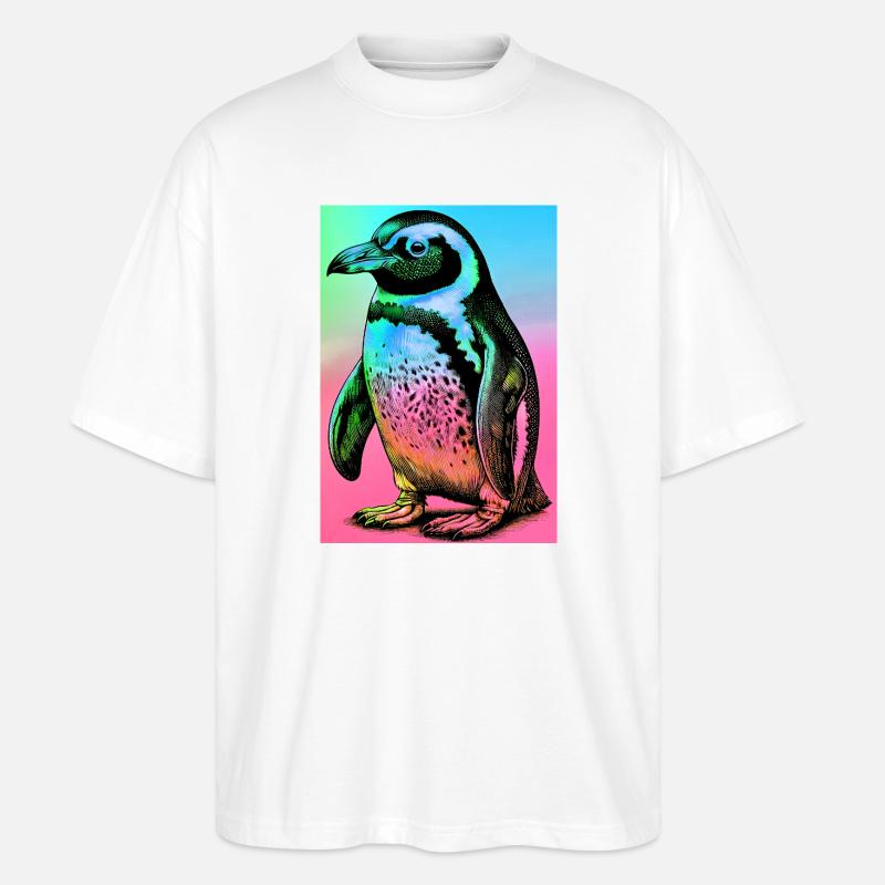 Pinguin - Stanley/Stella Oversized Unisex Bio T-Shirt Blaster 2.0 - Weiß