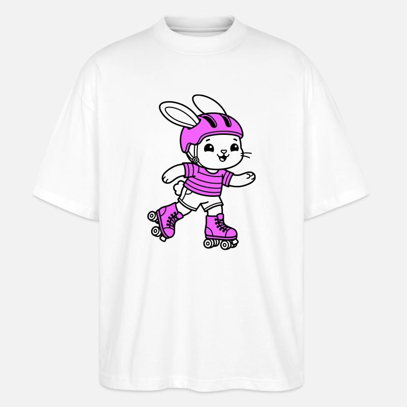 Rollschuhmädchen - Stanley/Stella Oversized Unisex Bio T-Shirt Blaster 2.0 - Weiß