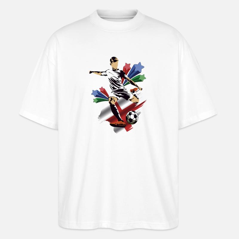 Inglaterra - Angleterre - Drapeaux - T-shirt bio Blaster 2.0 coupe oversize Stanley/Stella Unisexe - blanc
