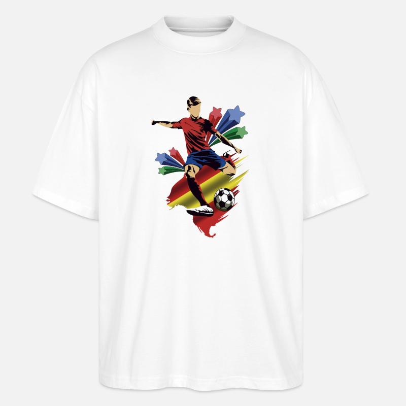 Spanien – Spanien – Flaggen - Stanley/Stella Oversized Unisex Bio T-Shirt Blaster 2.0 - Weiß