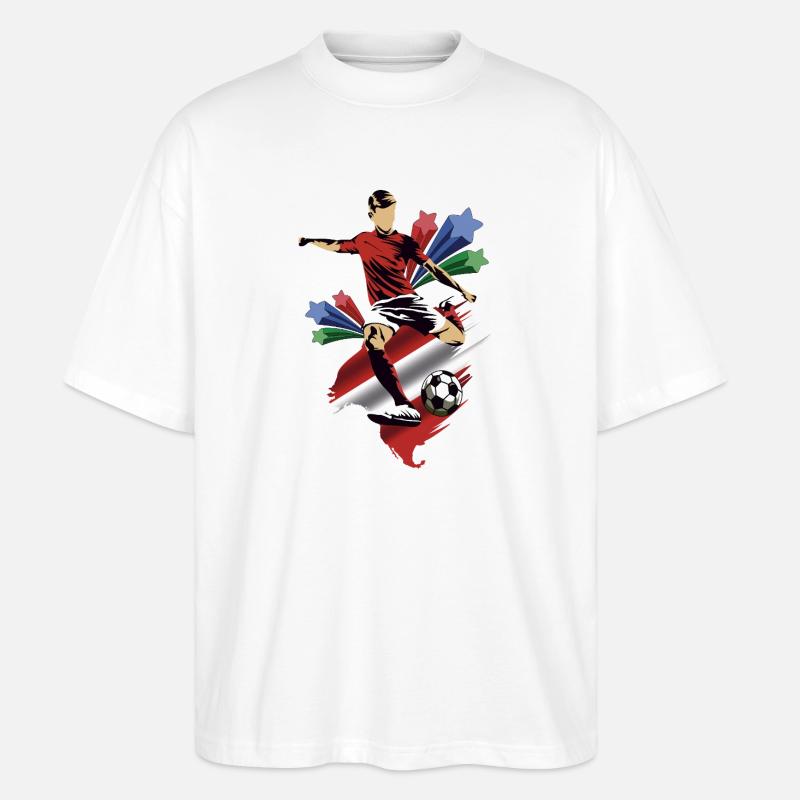 Austria - Austria - Flags - Stanley/Stella Oversized Unisex Organic T-shirt Blaster 2.0 - white