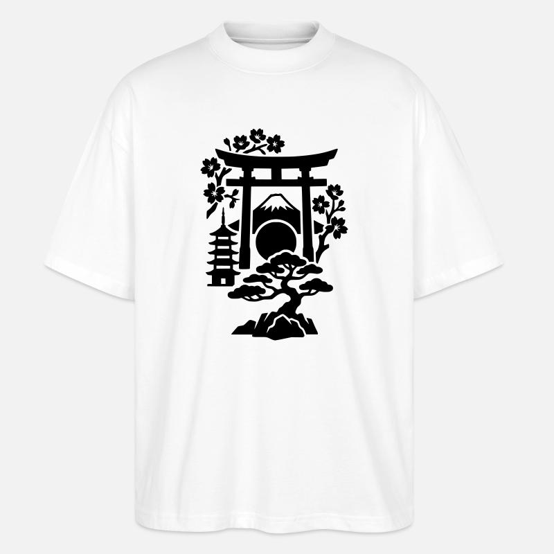 Japan Silhouette - Stanley/Stella Oversized Unisex Bio T-Shirt Blaster 2.0 - Weiß