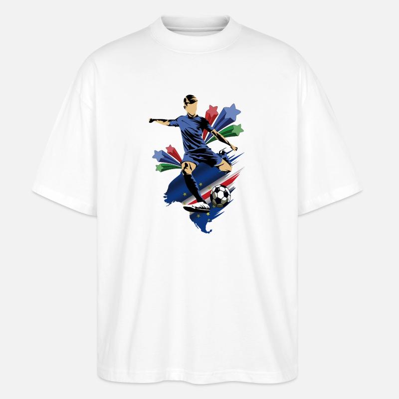 Cap-Vert - Cap-Vert - Drapeau - T-shirt bio Blaster 2.0 coupe oversize Stanley/Stella Unisexe - blanc