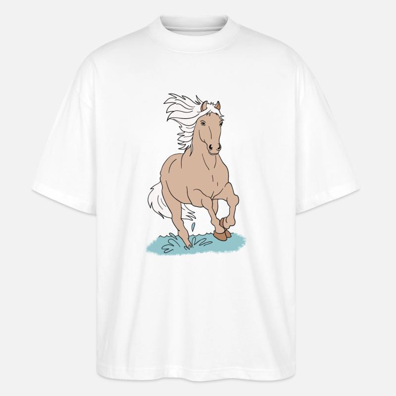 Pferd Pferde - Stanley/Stella Oversized Unisex Bio T-Shirt Blaster 2.0 - Weiß