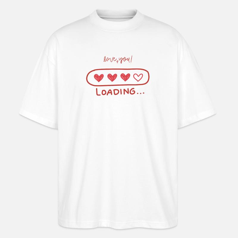 Herz-Loading Liebe - Stanley/Stella Oversized Unisex Bio T-Shirt Blaster 2.0 - Weiß