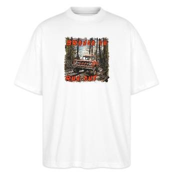 Bronco V8 4x4 Camion tout-terrain classique Meilleure vente - T-shirt bio Blaster 2.0 coupe oversize Stanley/Stella Unisexe - blanc - Devant - Alina (178cm) & Michal (187cm)