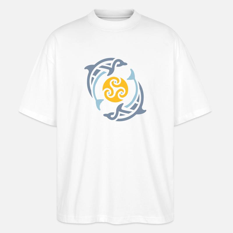 Tribal dolphins - Stanley/Stella Oversized Unisex Bio T-Shirt Blaster 2.0 - Weiß