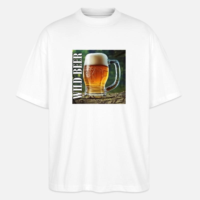 Wildes Bier - Stanley/Stella Oversized Unisex Bio T-Shirt Blaster 2.0 - Weiß
