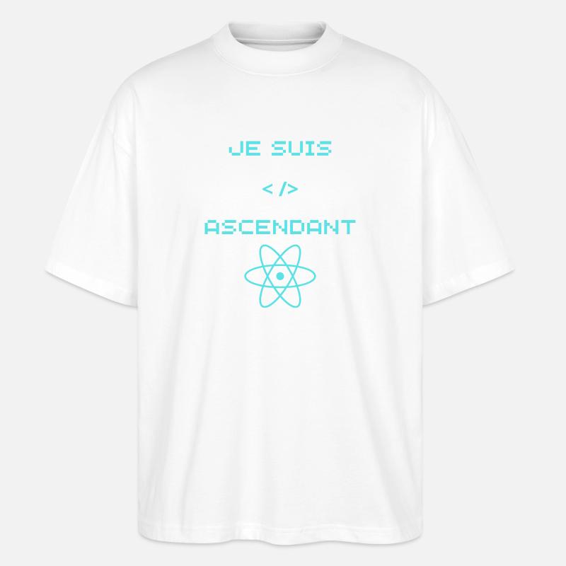 cadeau pour développeur react - T-shirt bio Blaster 2.0 coupe oversize Stanley/Stella Unisexe - blanc