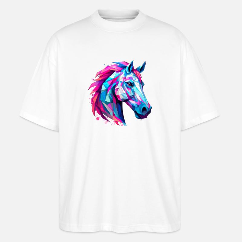 Pferdekopf - Stanley/Stella Oversized Unisex Bio T-Shirt Blaster 2.0 - Weiß