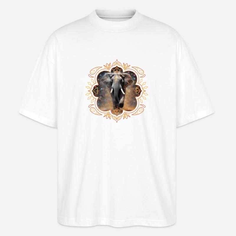 Elefant in Glitzerwolke - Stanley/Stella Oversized Unisex Bio T-Shirt Blaster 2.0 - Weiß