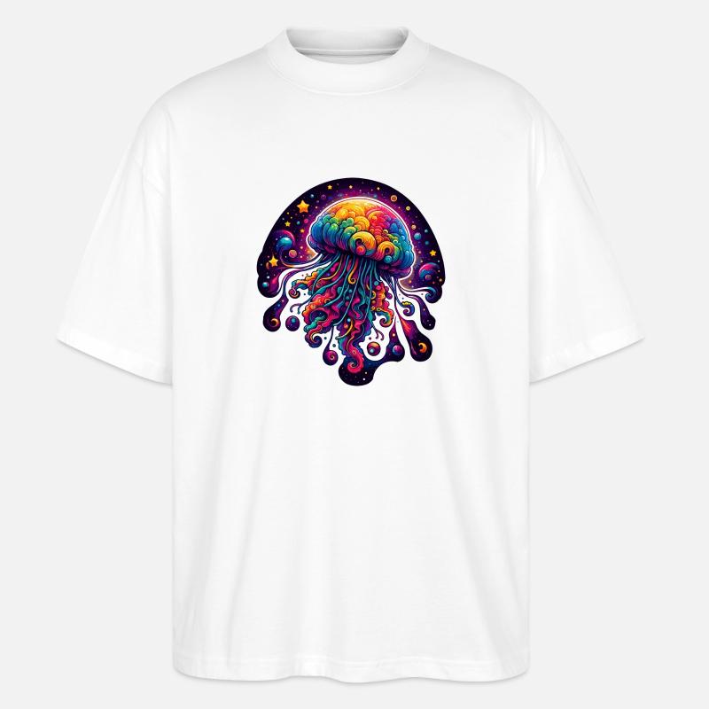 qualle - Stanley/Stella Oversized Unisex Bio T-Shirt Blaster 2.0 - Weiß