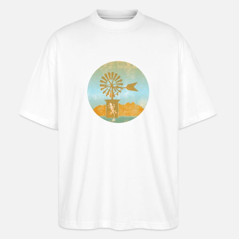 Moulin à vent - Baléares - T-shirt bio Blaster 2.0 coupe oversize Stanley/Stella Unisexe - blanc