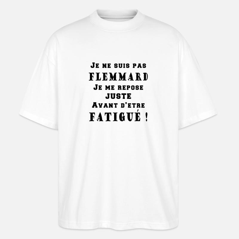 JE NE SUIS PAS FLEMMARD - T-shirt bio Blaster 2.0 coupe oversize Stanley/Stella Unisexe - blanc