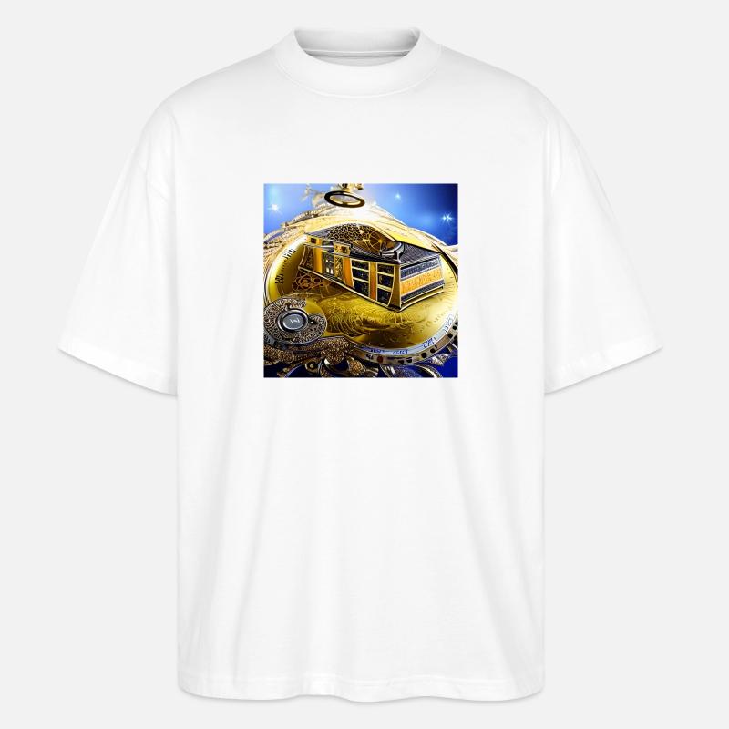 Abstraktion der Uhr - Stanley/Stella Oversized Unisex Bio T-Shirt Blaster 2.0 - Weiß