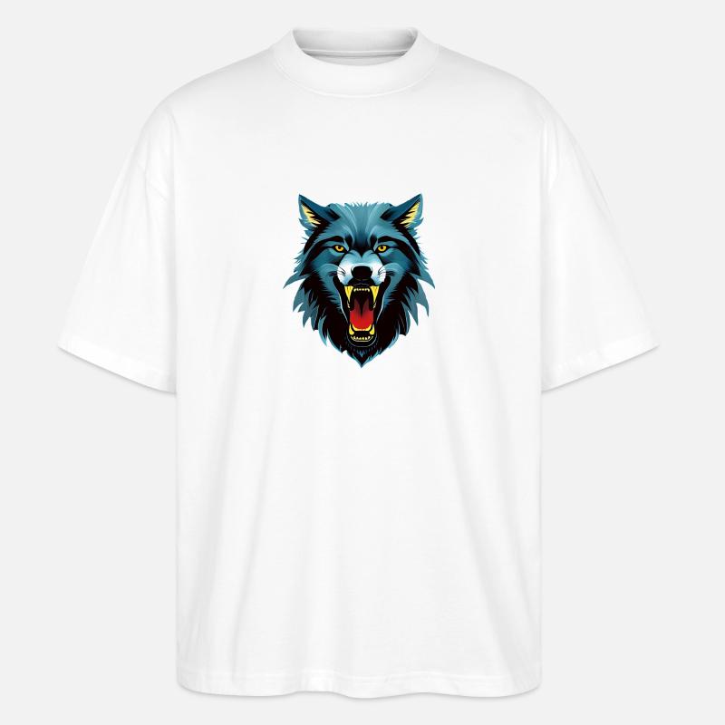 Wolf - Stanley/Stella Oversized Unisex Bio T-Shirt Blaster 2.0 - Weiß