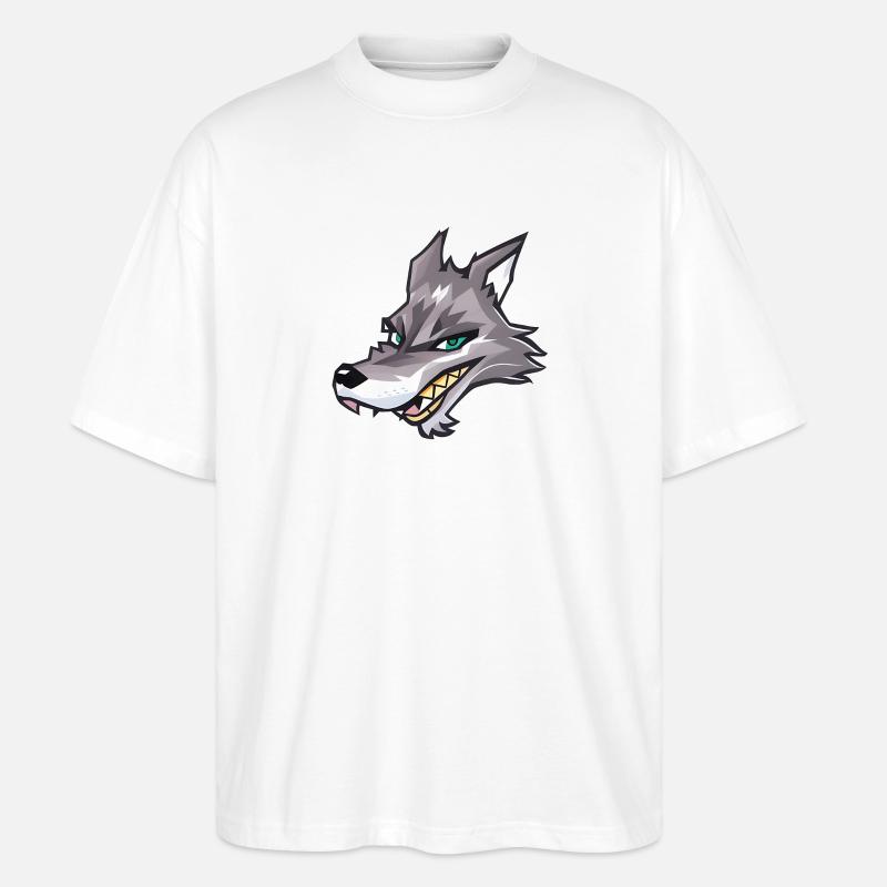 Wolf - Stanley/Stella Oversized Unisex Bio T-Shirt Blaster 2.0 - Weiß