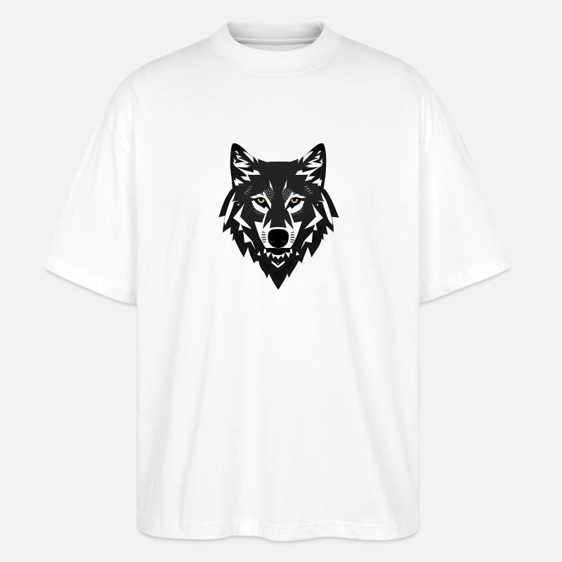wolf - Stanley/Stella Oversized Unisex Organic T-shirt Blaster 2.0 - white