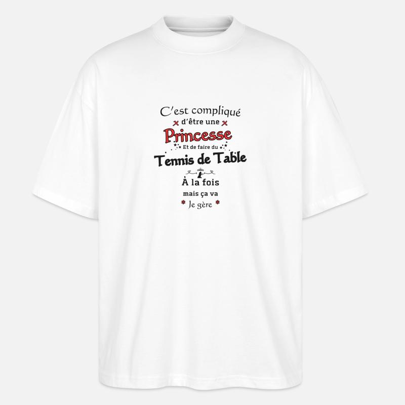 Princesse Et Tennis de Table - T-shirt bio Blaster 2.0 coupe oversize Stanley/Stella Unisexe - blanc