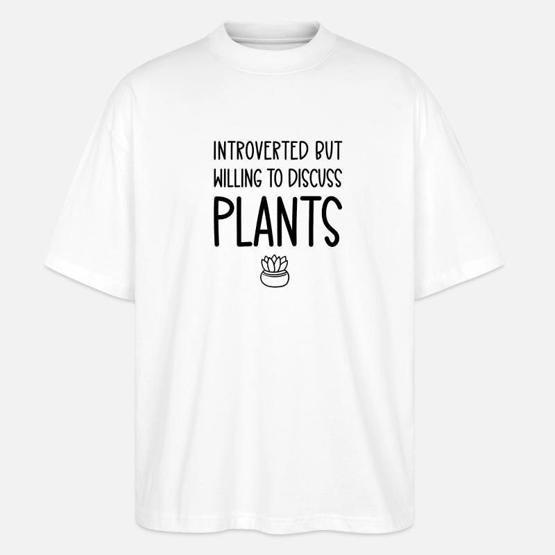 Introverti mais disposé à discuter - T-shirt bio Blaster 2.0 coupe oversize Stanley/Stella Unisexe - blanc