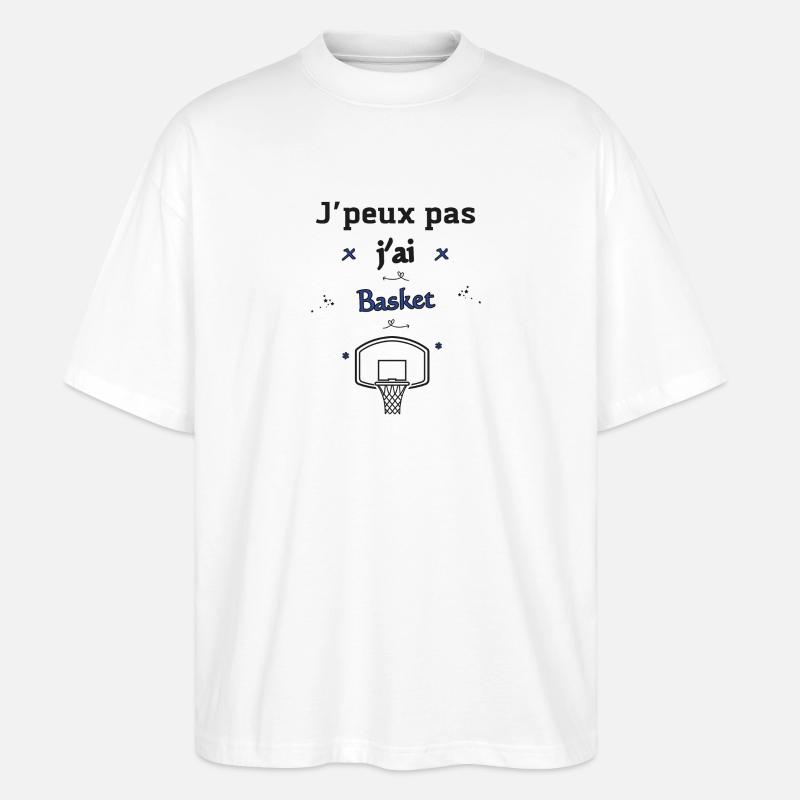 J'peux pas j'ai Basket - T-shirt bio Blaster 2.0 coupe oversize Stanley/Stella Unisexe - blanc