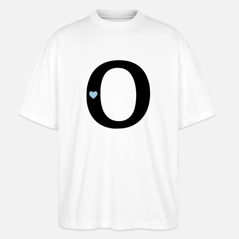 Buchstabe O Anfangsbuchstabe - Stanley/Stella Oversized Unisex Bio T-Shirt Blaster 2.0 - Weiß