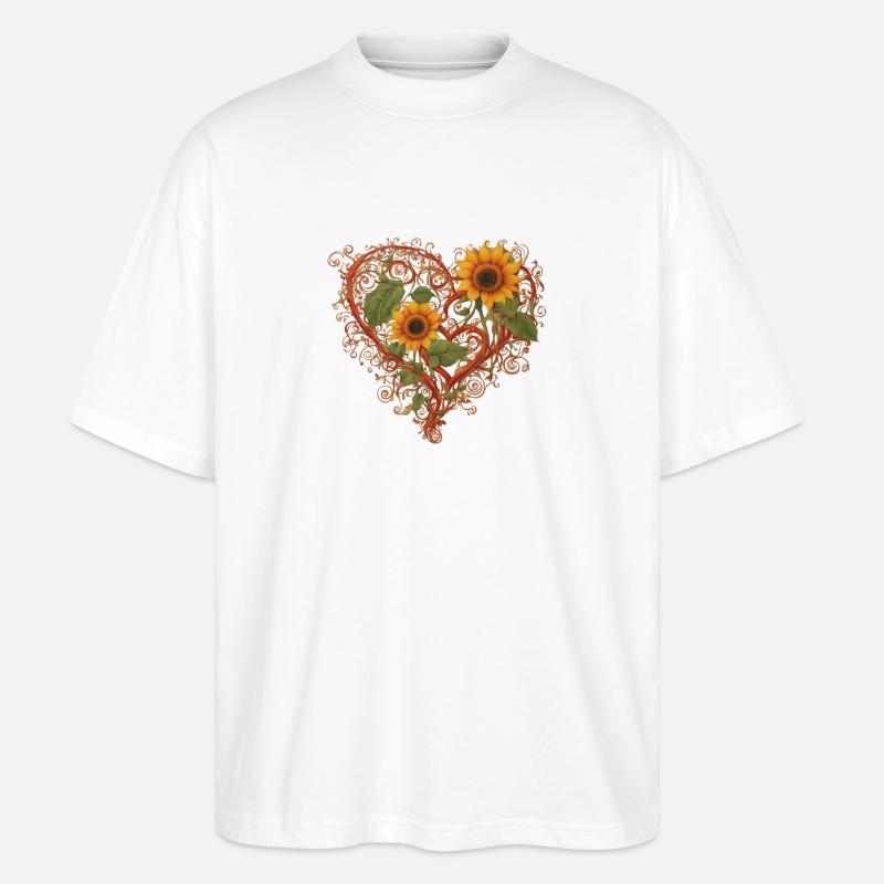 Herz im Herbst - Stanley/Stella Oversized Unisex Bio T-Shirt Blaster 2.0 - Weiß