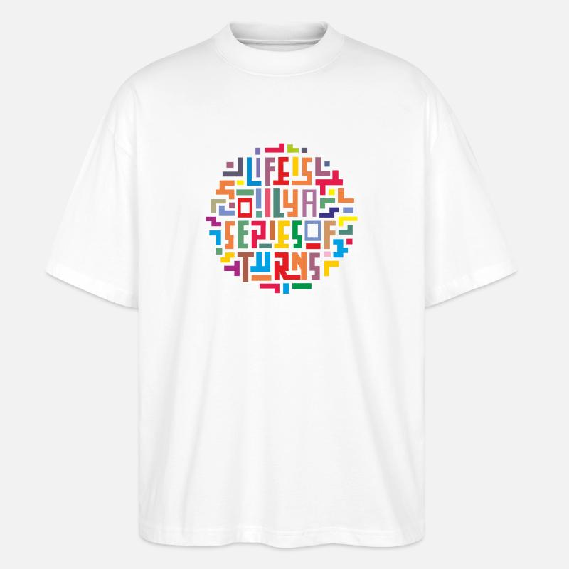Regenbogen-Buchstaben-Puzzle - Stanley/Stella Oversized Unisex Bio T-Shirt Blaster 2.0 - Weiß