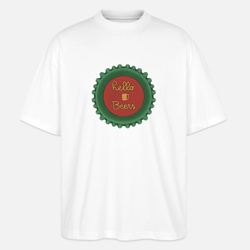 Hallo Biere - Stanley/Stella Oversized Unisex Bio T-Shirt Blaster 2.0 - Weiß