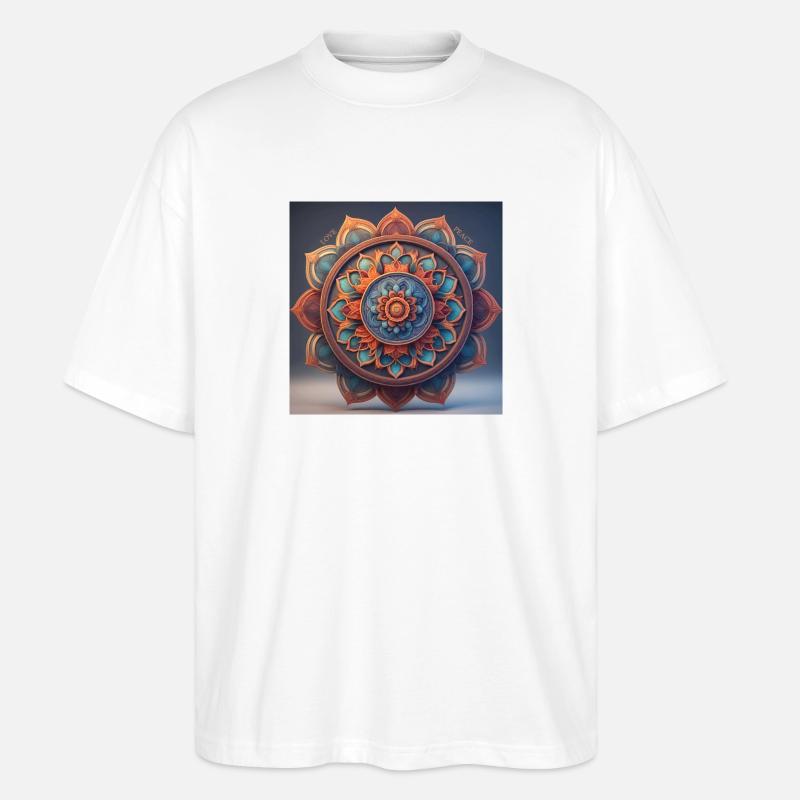Mandala - AMOUR & PAIX - T-shirt bio Blaster 2.0 coupe oversize Stanley/Stella Unisexe - blanc