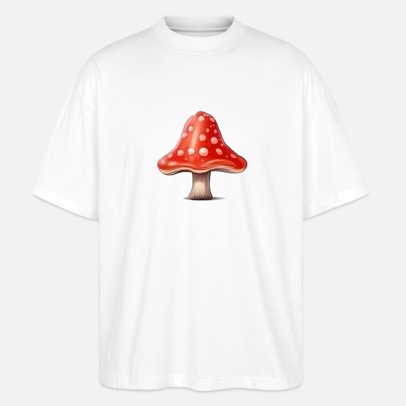 Toadstool Mushroom Mushroom Picker - Stanley/Stella Oversized Unisex Organic T-shirt Blaster 2.0 - white