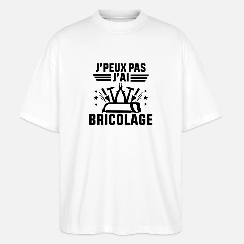 J'Peux Pas J'ai Bricolage - T-shirt bio Blaster 2.0 coupe oversize Stanley/Stella Unisexe - blanc
