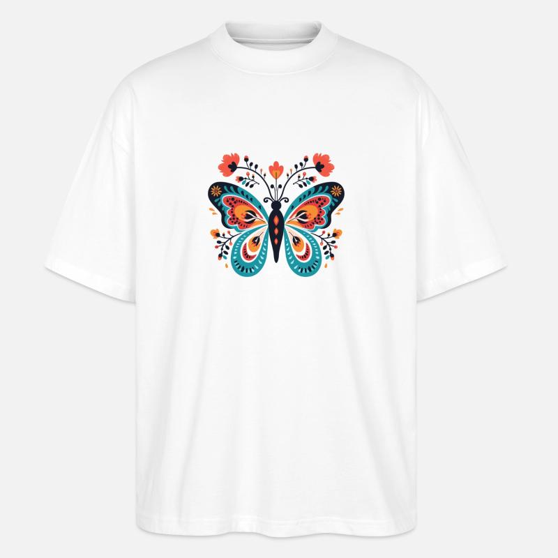 Butterfly Schmetterling - Stanley/Stella Oversized Unisex Bio T-Shirt Blaster 2.0 - Weiß