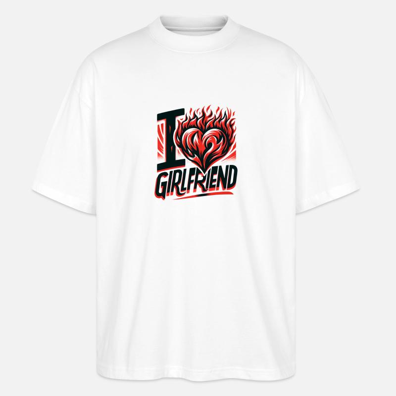 Fiery Heart Affection - Stanley/Stella Oversized Unisex Bio T-Shirt Blaster 2.0 - Weiß