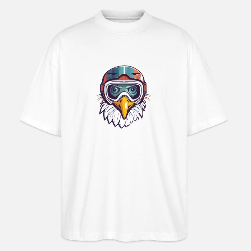 Adler Winter Schnee - Stanley/Stella Oversized Unisex Bio T-Shirt Blaster 2.0 - Weiß