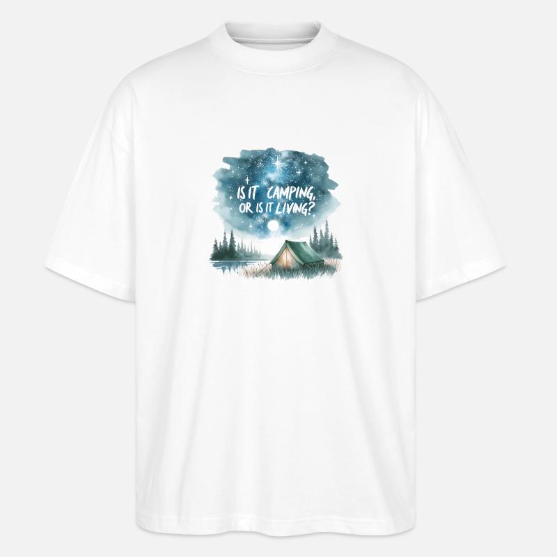 La vie au camp de bushcraft - T-shirt bio Blaster 2.0 coupe oversize Stanley/Stella Unisexe - blanc